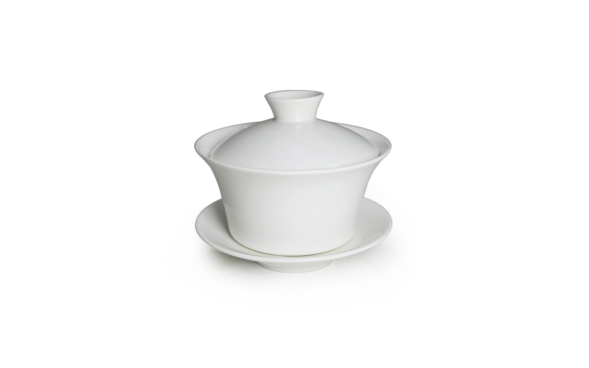 White bone china gaiwan Amazon product photo