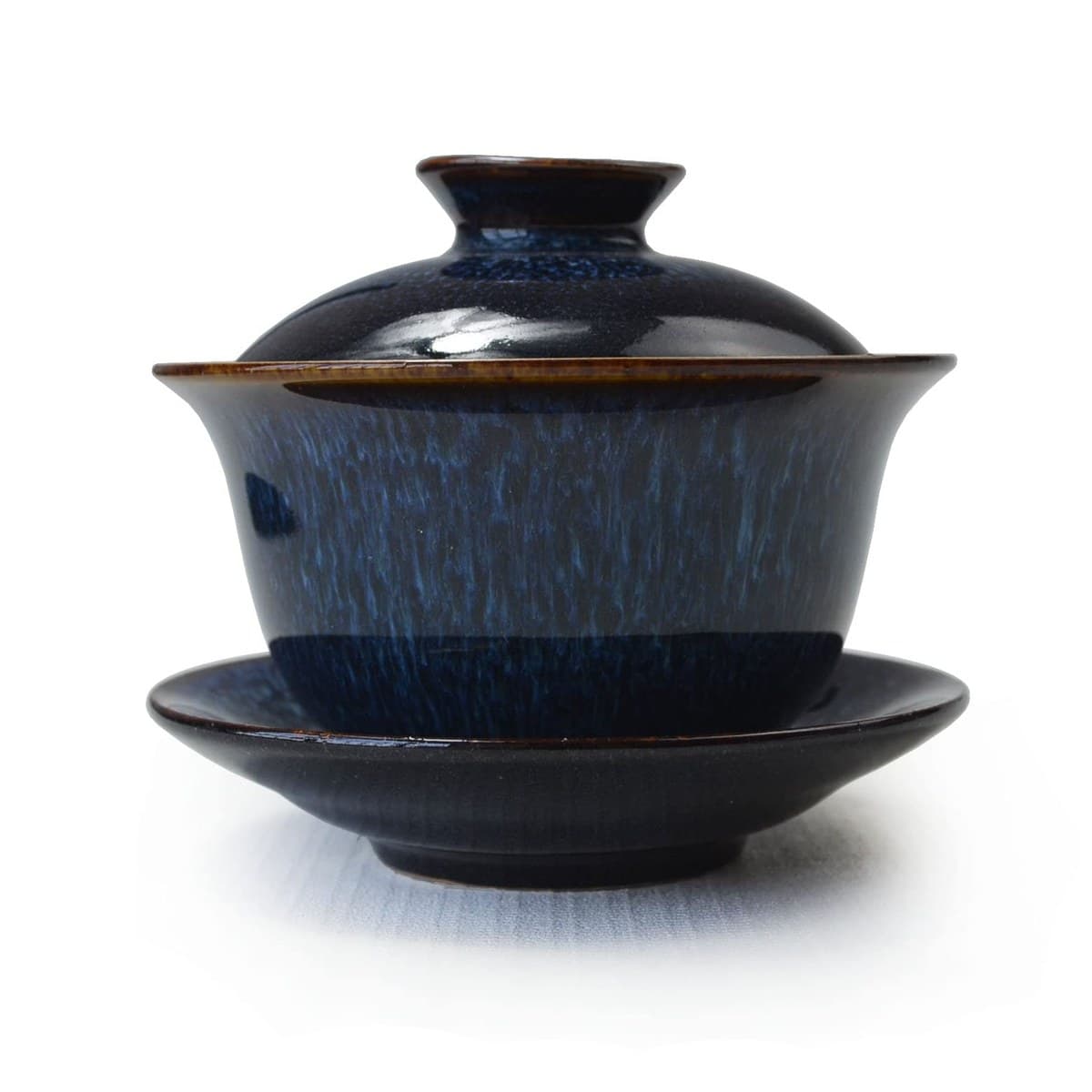 Blue kiln-glaze gaiwan product photo